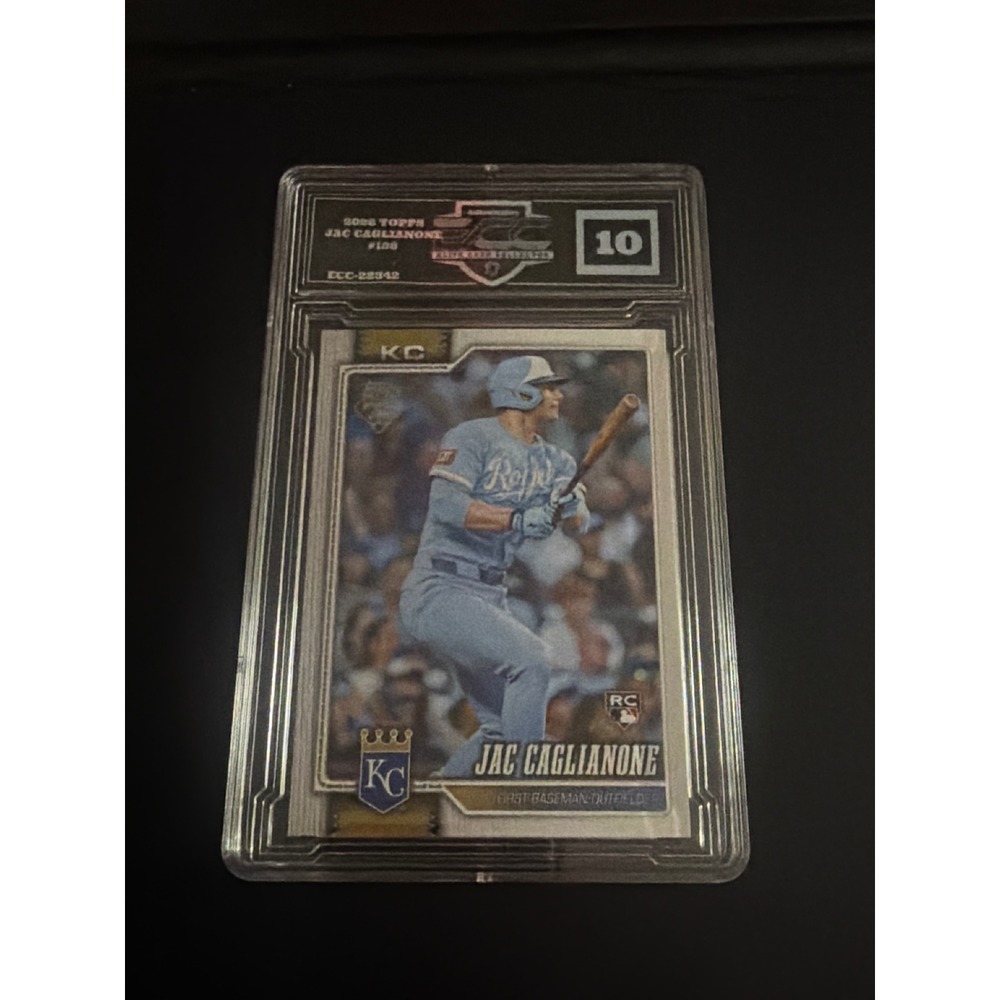 2025 Topps Jac Caglianone Rookie Card 138 Kansas City Royals ECC 10 Graded RC
